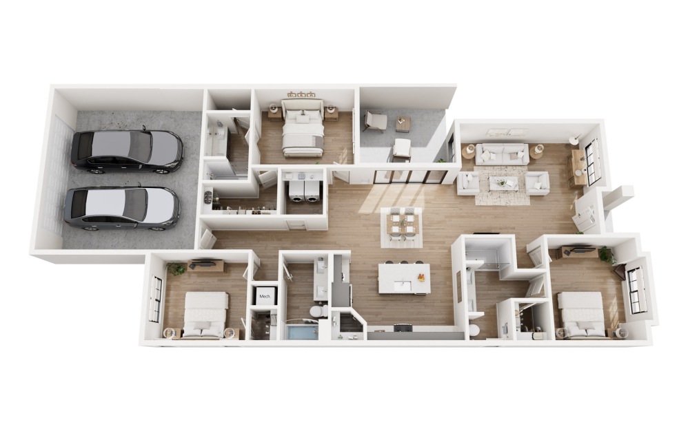 Brisa - 3 bedroom floorplan layout with 3 bathrooms and 1782 square feet