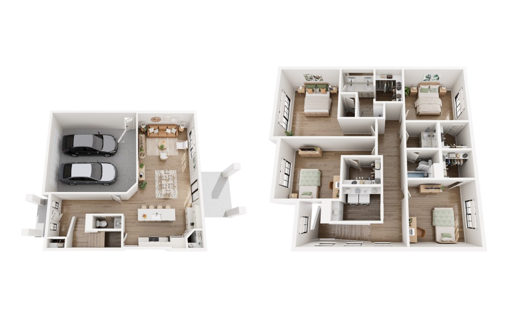 Trevi - 4 bedroom floorplan layout with 2.5 bathrooms and 2113 square feet