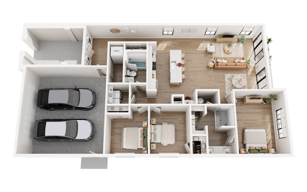Vera - 3 bedroom floorplan layout with 2 bathrooms and 1572 square feet